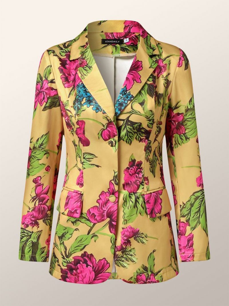 Shawl Collar Floral Fit Elegant Blazer