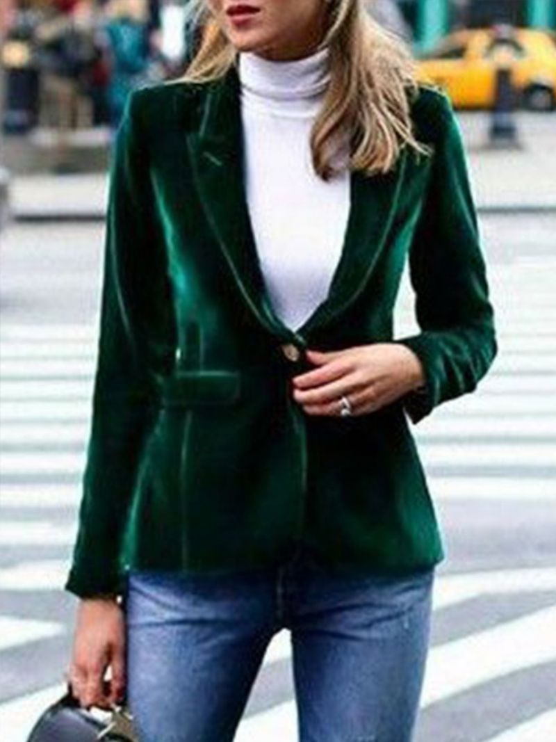 Velvet Elegant Form Outerwear Blazer