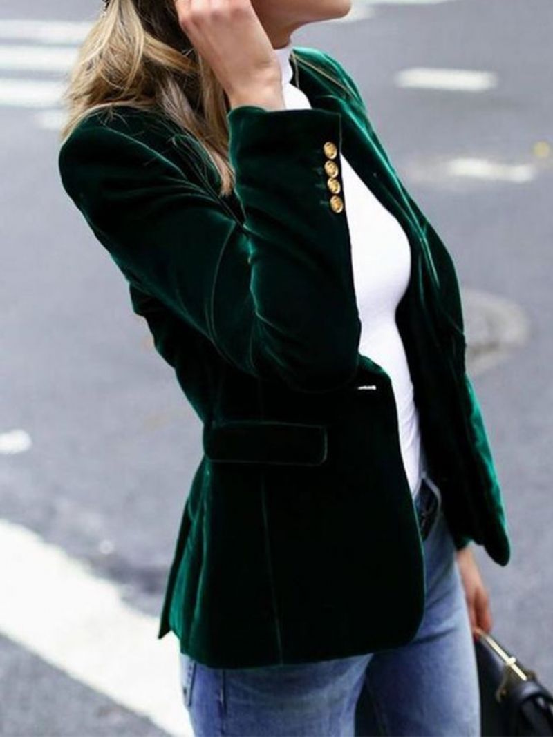 Velvet Elegant Form Outerwear Blazer