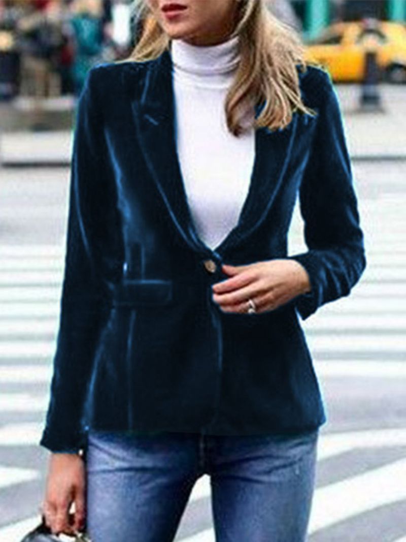 Velvet Elegant Form Outerwear Blazer