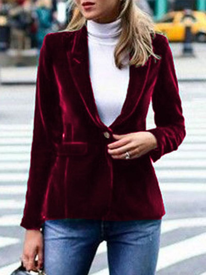 Velvet Elegant Form Outerwear Blazer