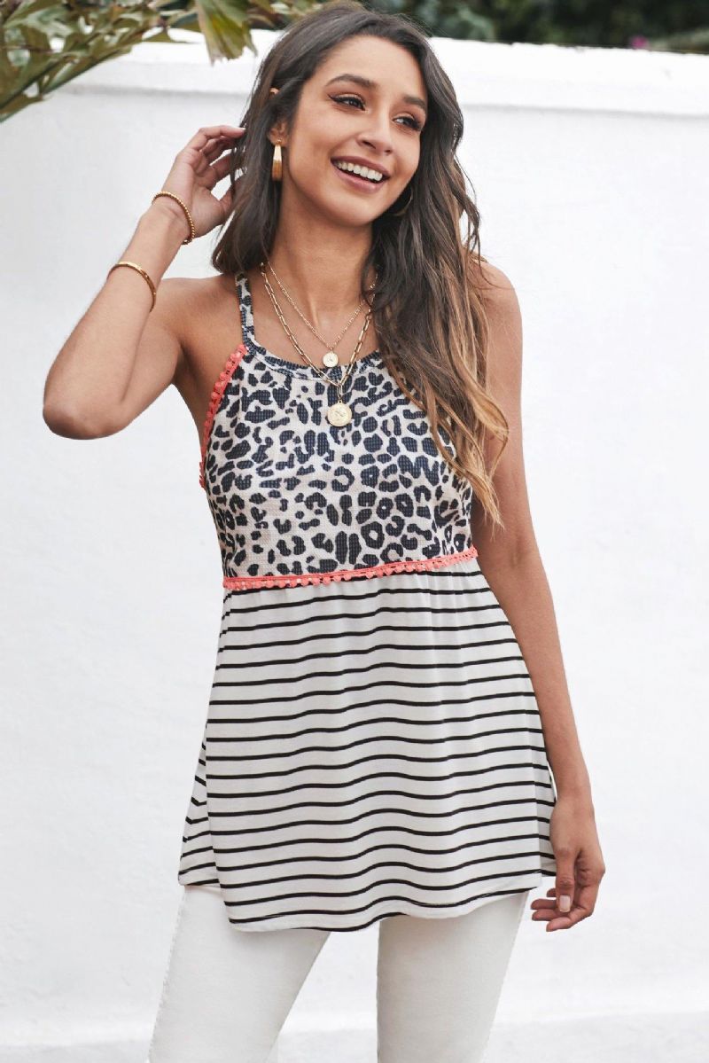 Leopard&Stripe Print Tankki