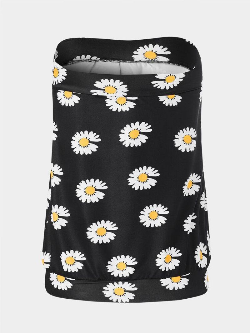 Small Daisies Print Olkaimeton Hihaton Holiday Beach Tube Toppi