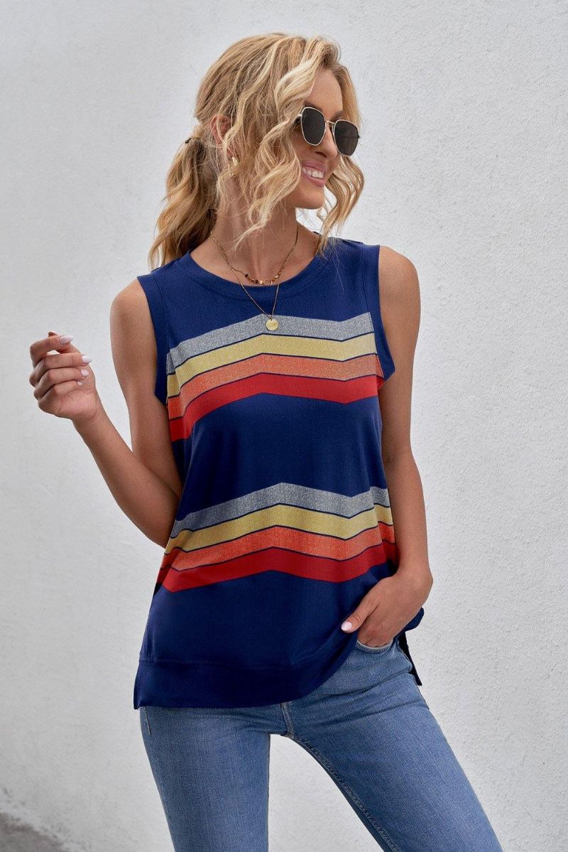 Värillinen Block Stripes Tank Top