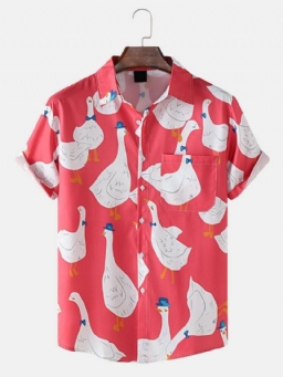 Miesten Funny Duck Print Paidat