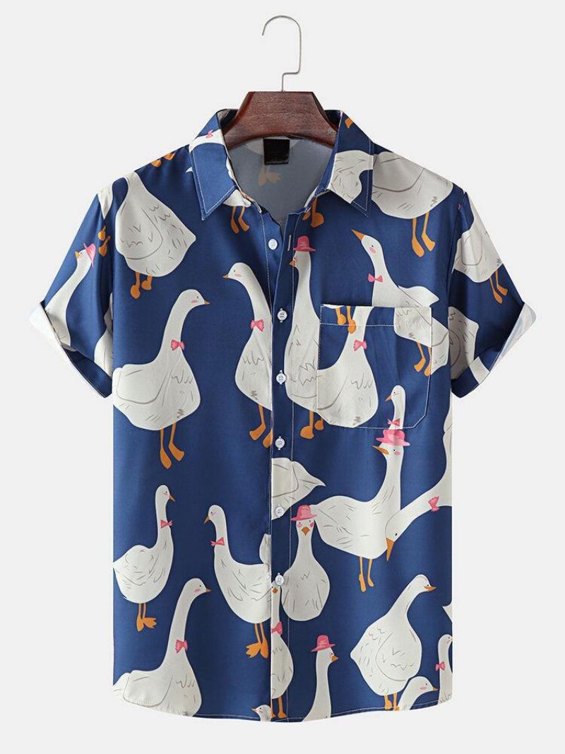 Miesten Funny Duck Print Paidat