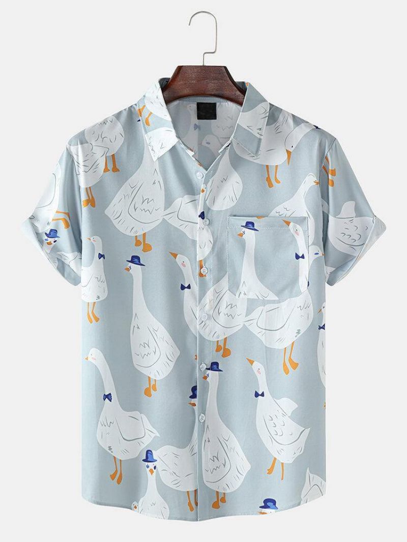 Miesten Funny Duck Print Paidat