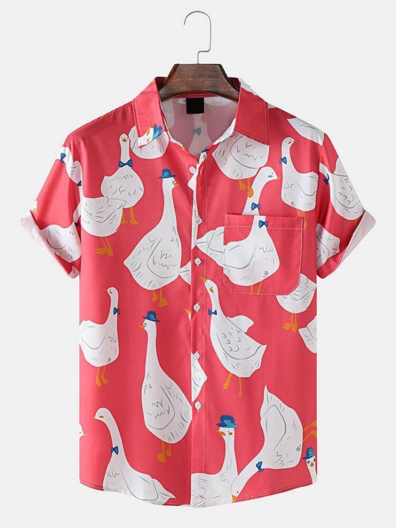 Miesten Funny Duck Print Paidat