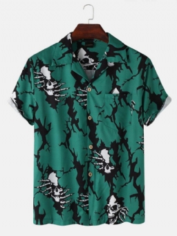 Miesten Rento Revere Collar Skull Print Taskupaidat