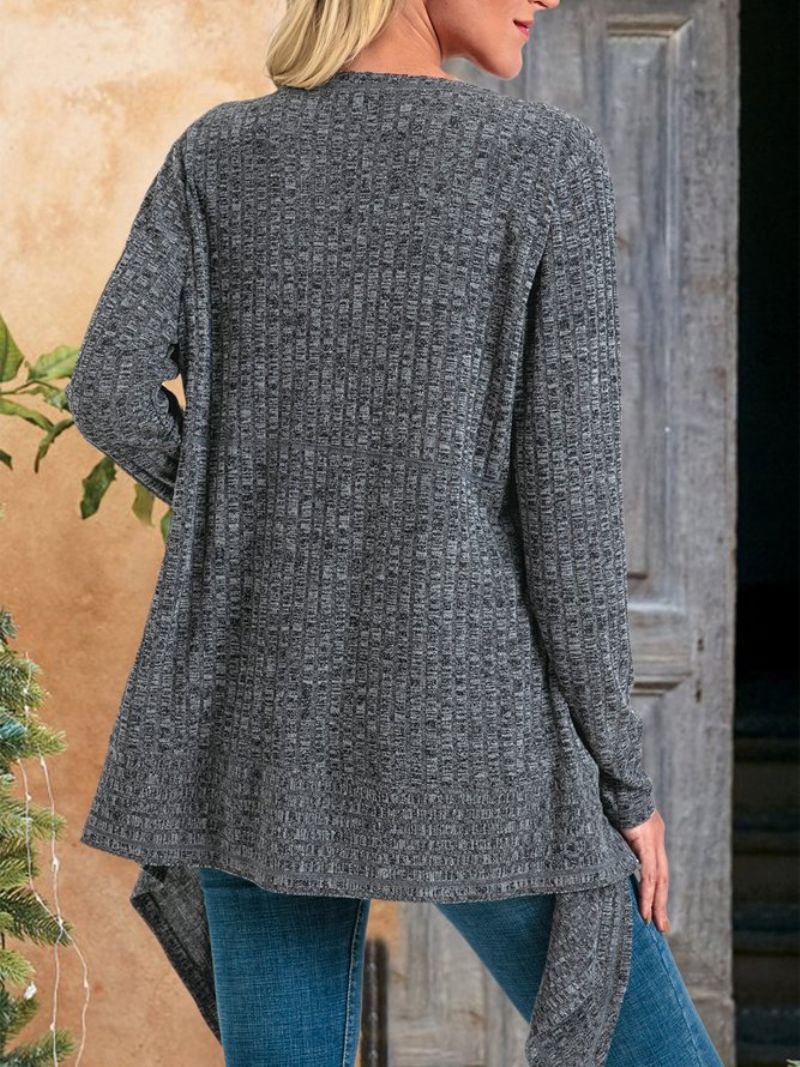 Deep Grey Shift Casual Knit Takki