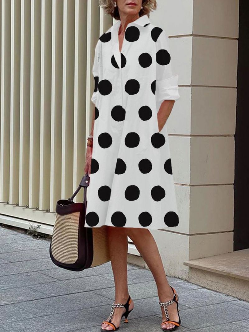 Pitkähihainen Paitakaulus Polka Dots Regular Fit Mekko