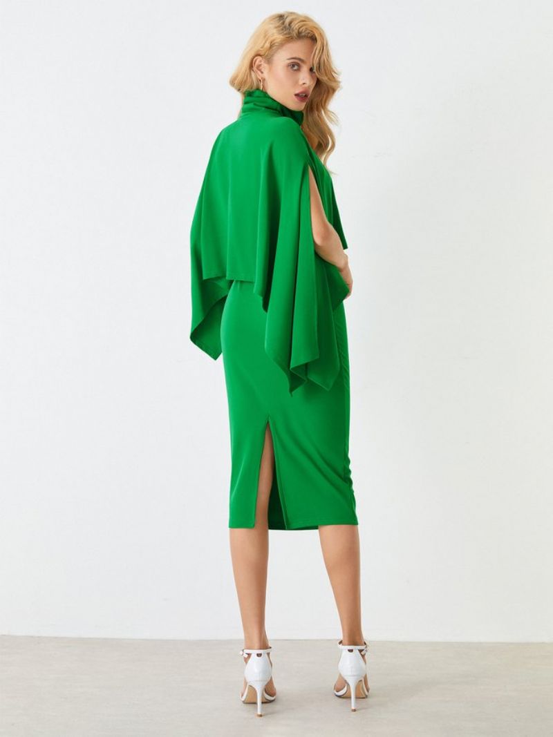 Turtleneck Elegant Plain Midi Mekko