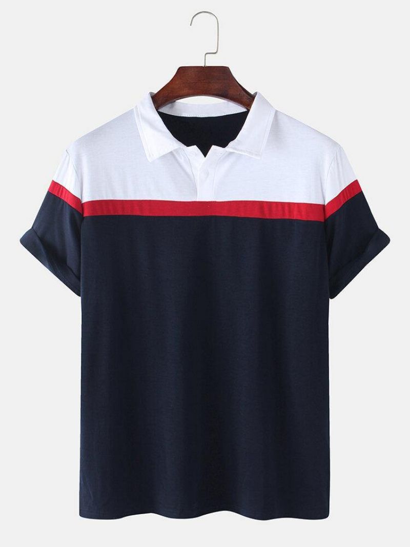 Miesten Colorblock Casual Sport Lyhythihaiset Golfpaidat