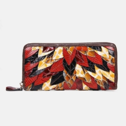 Naisten Aitoa Nahkaa Patchwork Vintage Lompakko Kukkaro Clutches Laukku