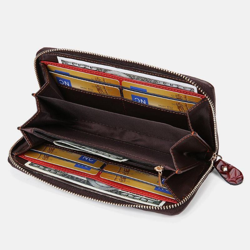 Naisten Aitoa Nahkaa Patchwork Vintage Lompakko Kukkaro Clutches Laukku