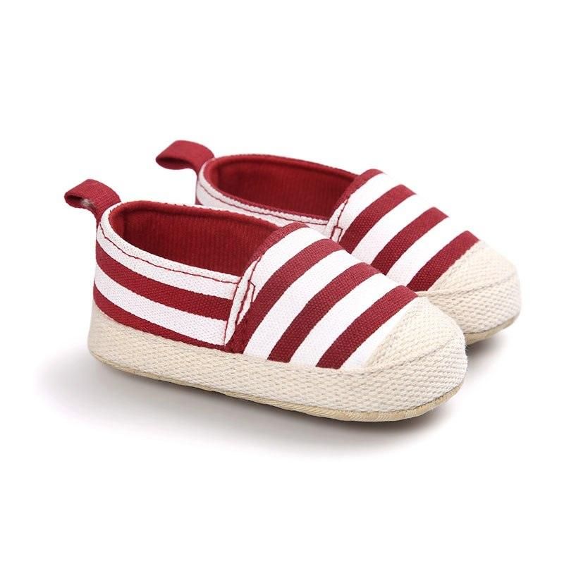 Pehmeät Baby'S Striped Cotton MoCCasins