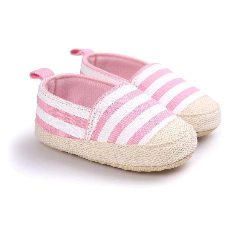 Pehmeät Baby'S Striped Cotton MoCCasins