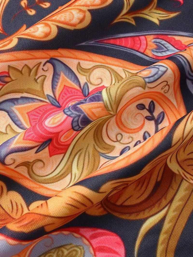 Miesten Paisley Print Kangaroo Pocket Pitkähihaiset Hupparit