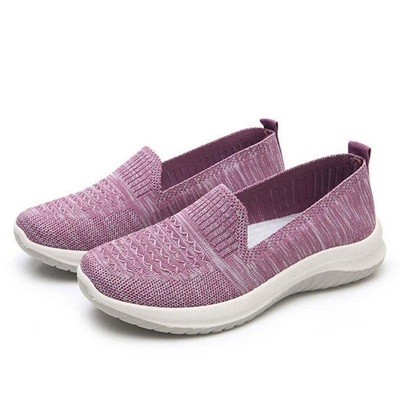 Naisten Mesh Slip On Sport Soft Sole Vapaa-Ajan Tasaiset Kengät