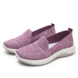 Naisten Mesh Slip On Sport Soft Sole Vapaa-Ajan Tasaiset Kengät