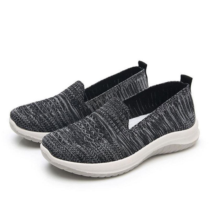 Naisten Mesh Slip On Sport Soft Sole Vapaa-Ajan Tasaiset Kengät