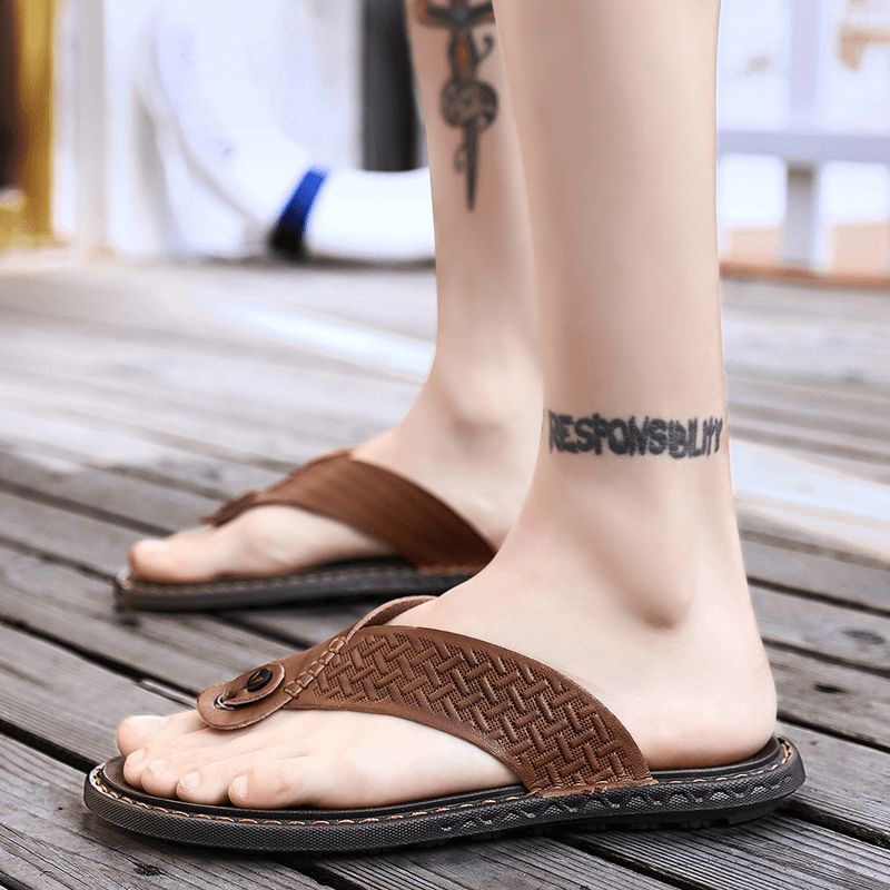 Miesten Flip Flop Retro Casual Pehmeät Kotitossut