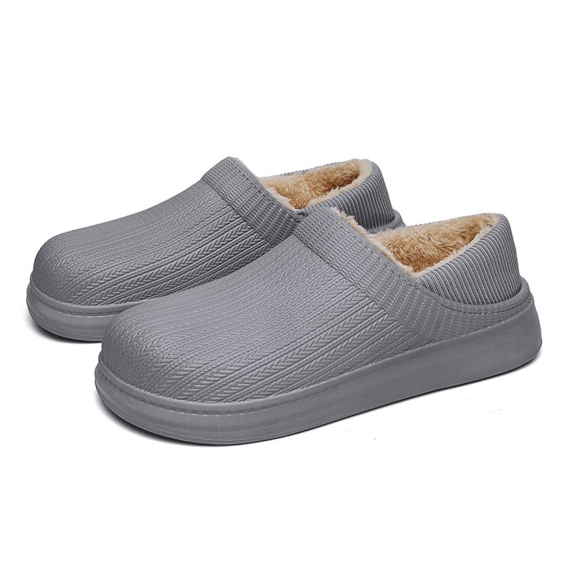 Miesten Mukavat Leveät Pyöreät Varpaat Lämpimät Easy Slip-On Kotitossut