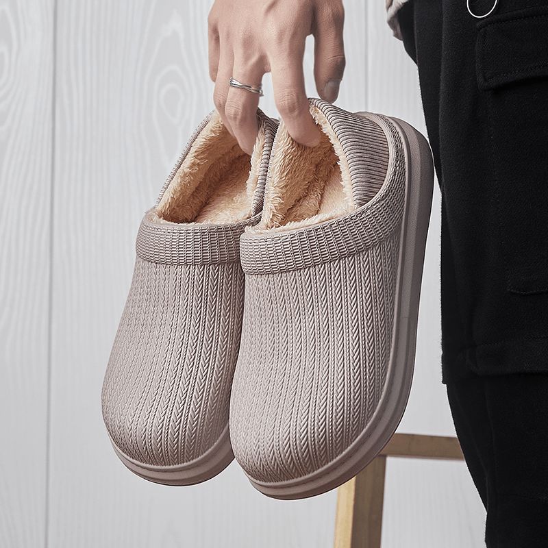 Miesten Mukavat Leveät Pyöreät Varpaat Lämpimät Easy Slip-On Kotitossut