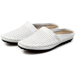 Tossut Miesten Hollow Out Casual Beach Slip On Nahkaa