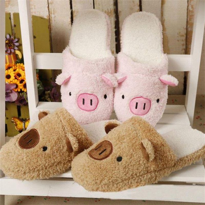 Uusi Winter Lover Sarjakuva Pig Keep Warm Pehmopuuvillainen Home Indoor Lovely Tohveli