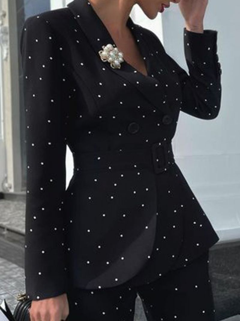 Polka Dots Elegant Lapel Blazer Blazer