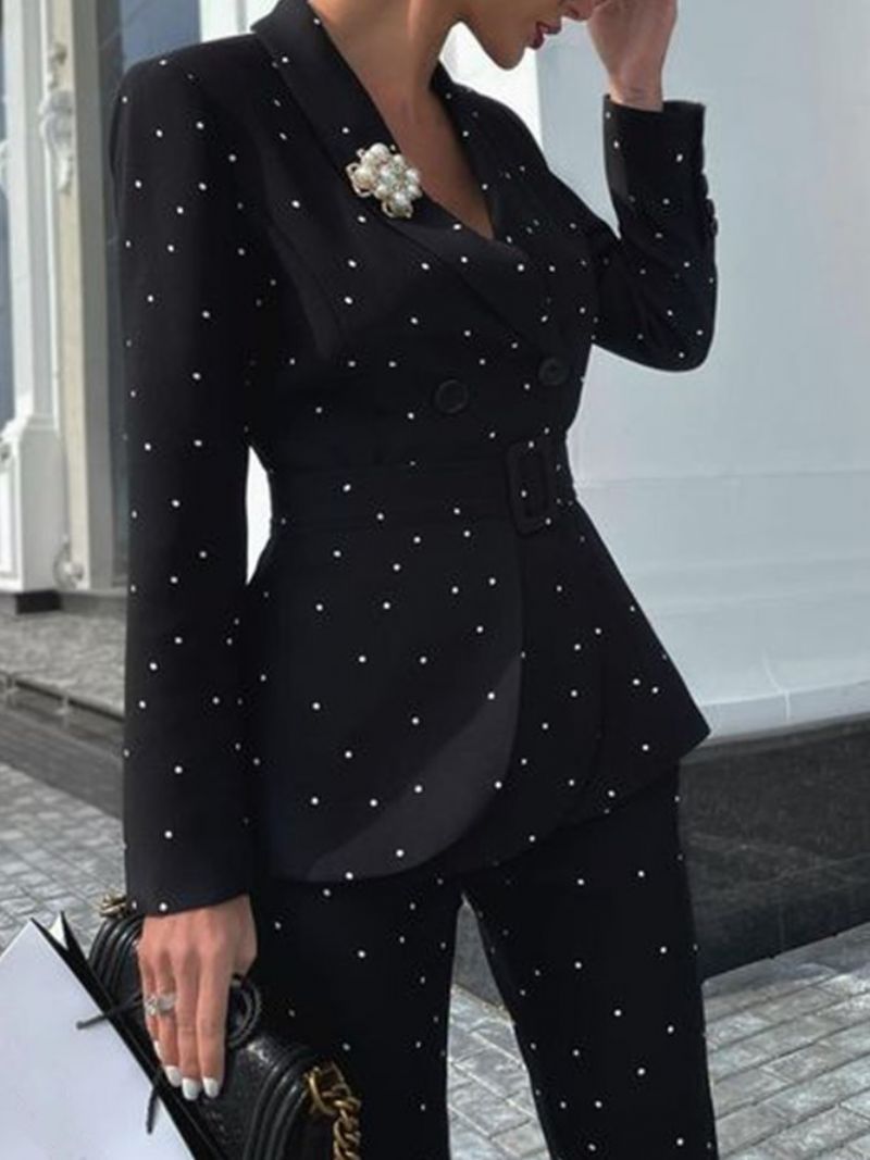 Polka Dots Elegant Lapel Blazer Blazer