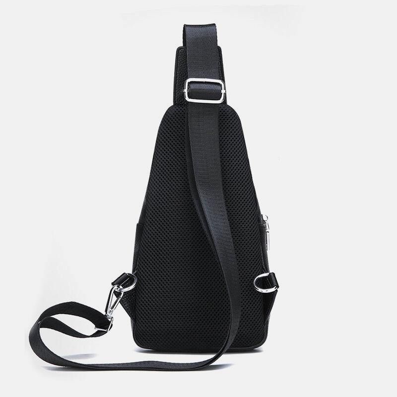 Miesten Lehmännahkaa Aitoa Nahkaa Monitaskuinen Kaksinkertainen Vetoketju Hengittävä Retro Rintalaukut Crossbody Laukku Olkapää