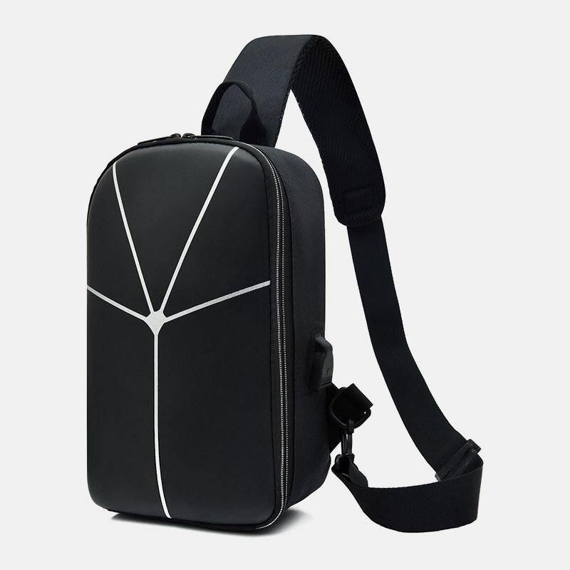 Miesten Nylon Casual Outdoor Sport Yksivärinen Rintalaukku Crossbody Laukku