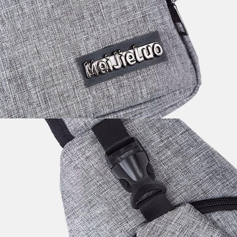 Miesten Oxford Cloth Usb-Lataus Monitaskuinen Suuri Kapasiteetti Vedenpitävä Rintalaukku Olkalaukku