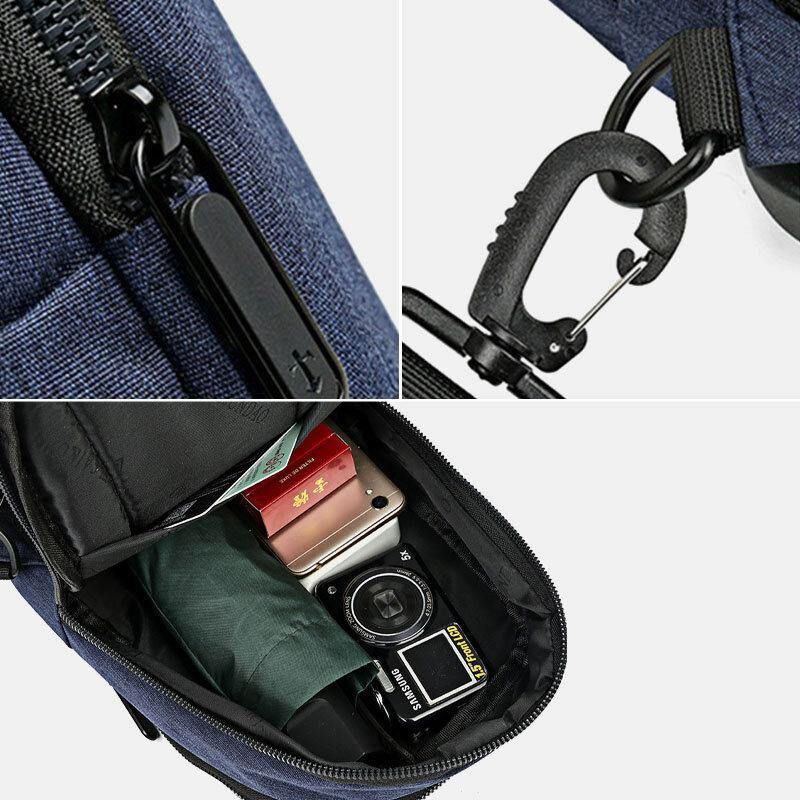 Miesten Oxford Vedenpitävä Suurikapasiteettinen Usb-Latausrintalaukku Messenger Crossbody Bag