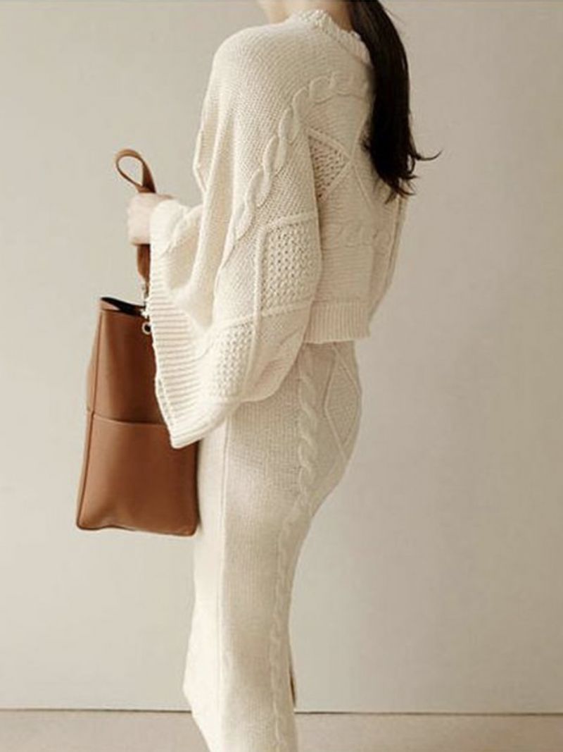 Plain Crew Neck Elegant Loosen Sweater