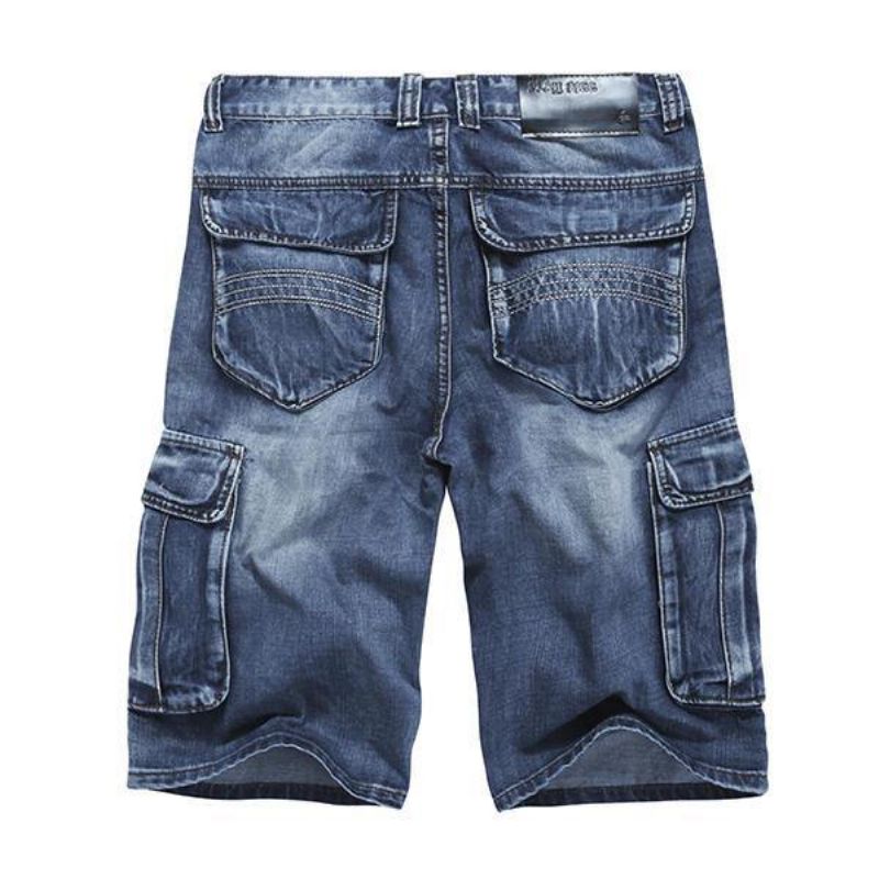 Kesä Miesten Big Pockets Farkut Löysät Street Skateboard Denims Shortsit