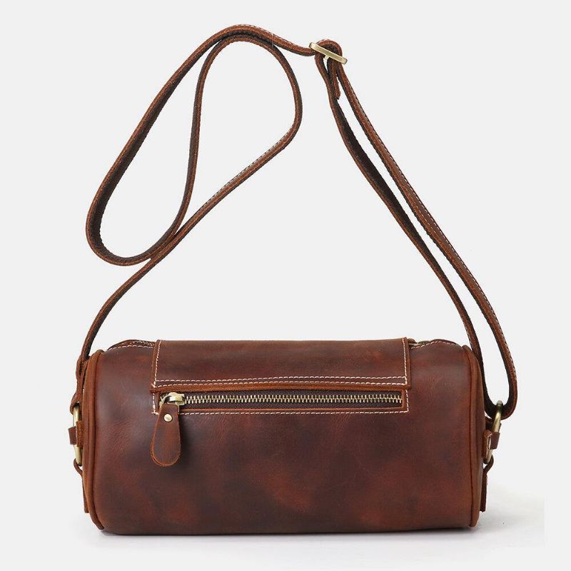 Miesten Aito Nahka Retro Fashion Säädettävä Crossbody Laukku Olkalaukku