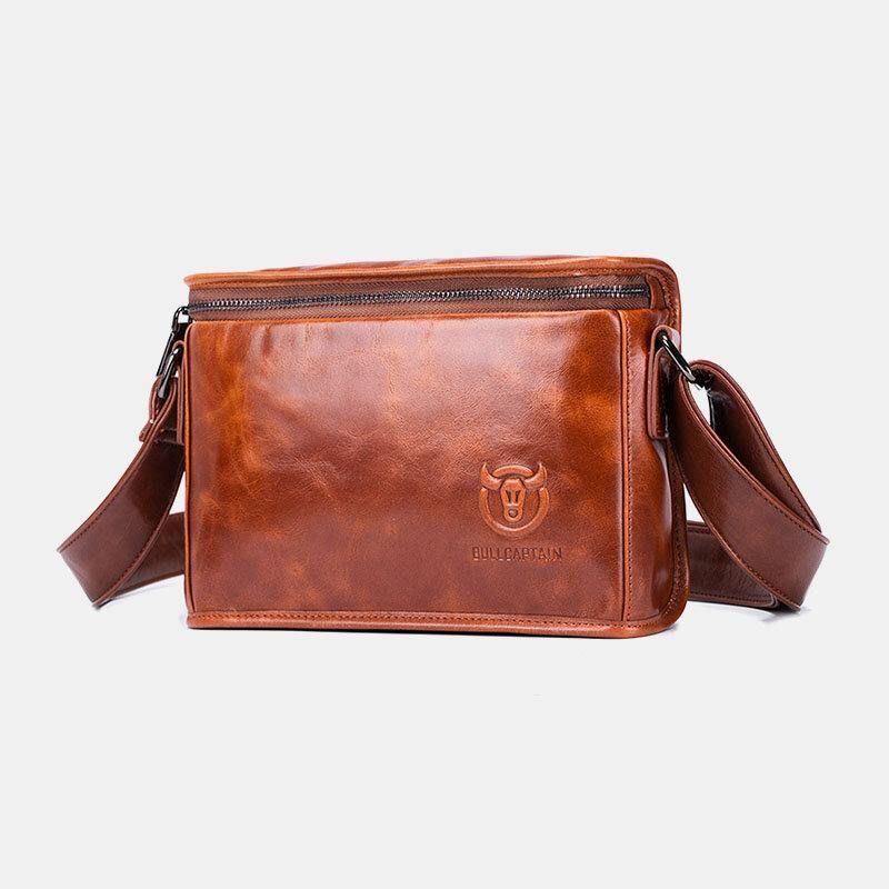 Miesten Aito Nahka Varkaudenesto Kulutusta Kestävä 7.9 Tuuman iPad Vintage Square Bag Crossbody Bag Olkalaukku