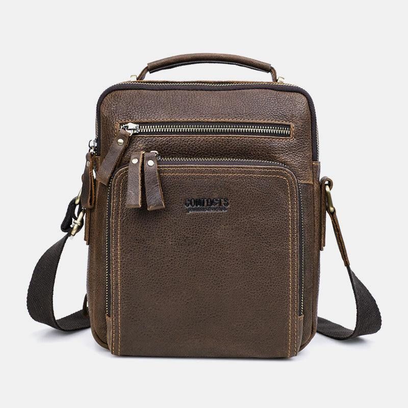 Miesten Aitoa Nahkaa Monitoiminen Monitaskuinen Vintage-Salkut Messenger Bag Crossbody Bag Käsilaukku