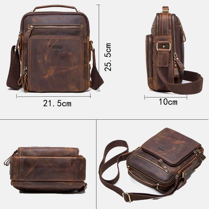 Miesten Aitoa Nahkaa Monitoiminen Monitaskuinen Vintage-Salkut Messenger Bag Crossbody Bag Käsilaukku