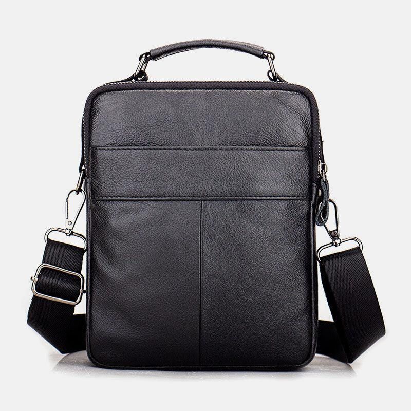 Miesten Aitoa Nahkaa Retro Business Nahkainen Olkalaukku Crossbody Laukku