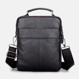 Miesten Aitoa Nahkaa Retro Business Nahkainen Olkalaukku Crossbody Laukku