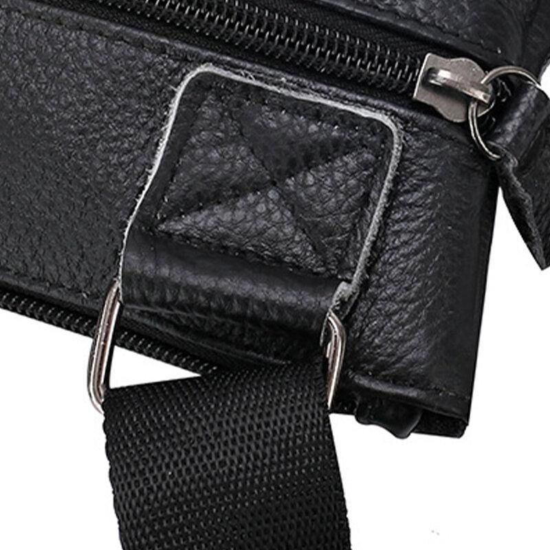 Miesten Aitoa Nahkaa Suuren Kapasiteetin Vedenpitävä Kulutusta Kestävä Crossbody Laukku