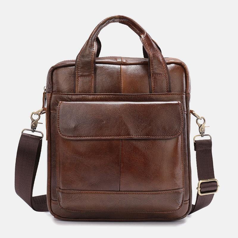 Miesten Aitoa Nahkaa Suuri Kapasiteetti Varkaudenesto Vintage 6.5 Tuuman Puhelinlaukku Messenger Salkku Olkalaukku Crossbody Bag Käsilaukku