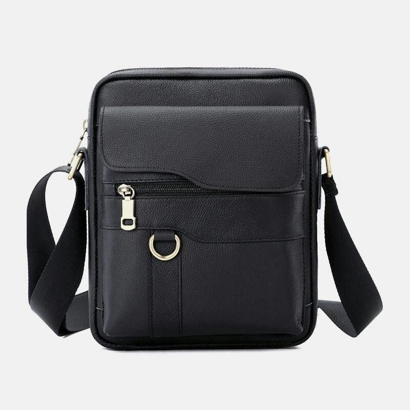 Miesten Aitoa Nahkaa Suuri Kapasiteetti Vintage Rento 6.5 Tuuman Puhelinlaukku Crossbody Bag Olkalaukku Messenger Salkku