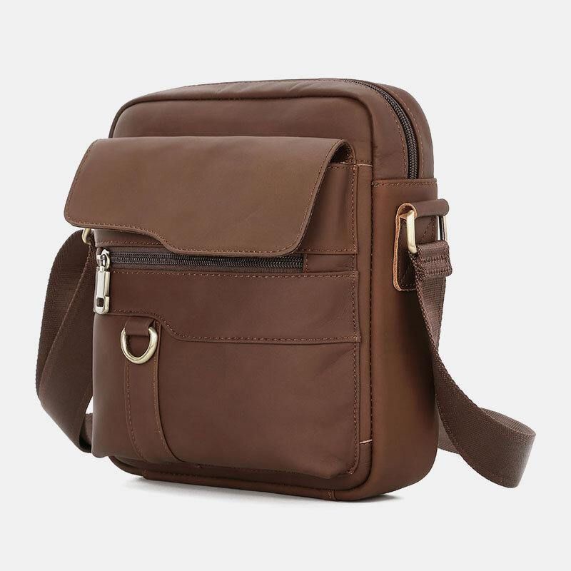 Miesten Aitoa Nahkaa Suuri Kapasiteetti Vintage Rento 6.5 Tuuman Puhelinlaukku Crossbody Bag Olkalaukku Messenger Salkku