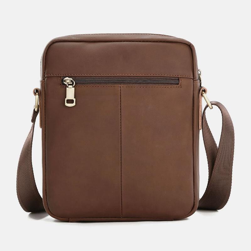 Miesten Aitoa Nahkaa Suuri Kapasiteetti Vintage Rento 6.5 Tuuman Puhelinlaukku Crossbody Bag Olkalaukku Messenger Salkku