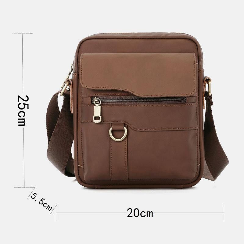 Miesten Aitoa Nahkaa Suuri Kapasiteetti Vintage Rento 6.5 Tuuman Puhelinlaukku Crossbody Bag Olkalaukku Messenger Salkku